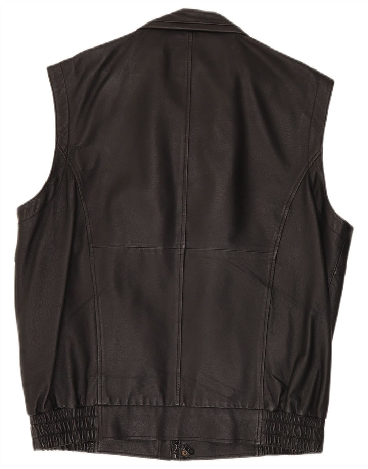 Gilet din piele vintage pentru bărbați IT 52 XL din piele neagră