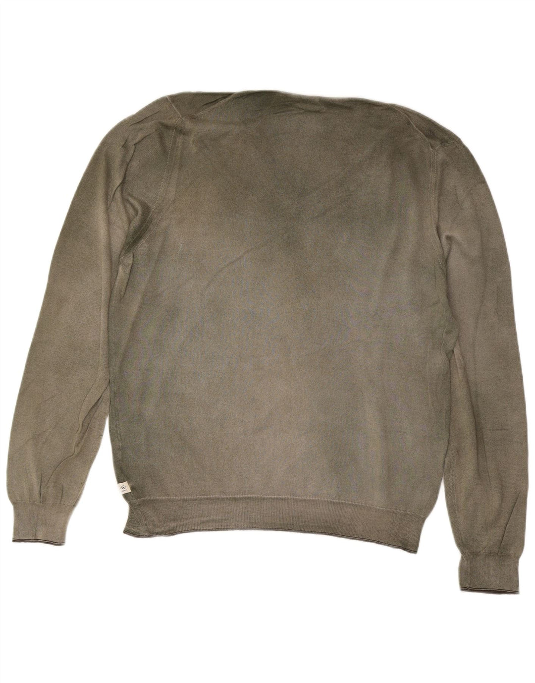 CERRUTI 1881 Mens V-Neck Jumper Sweater XL Green Colourblock Cotton