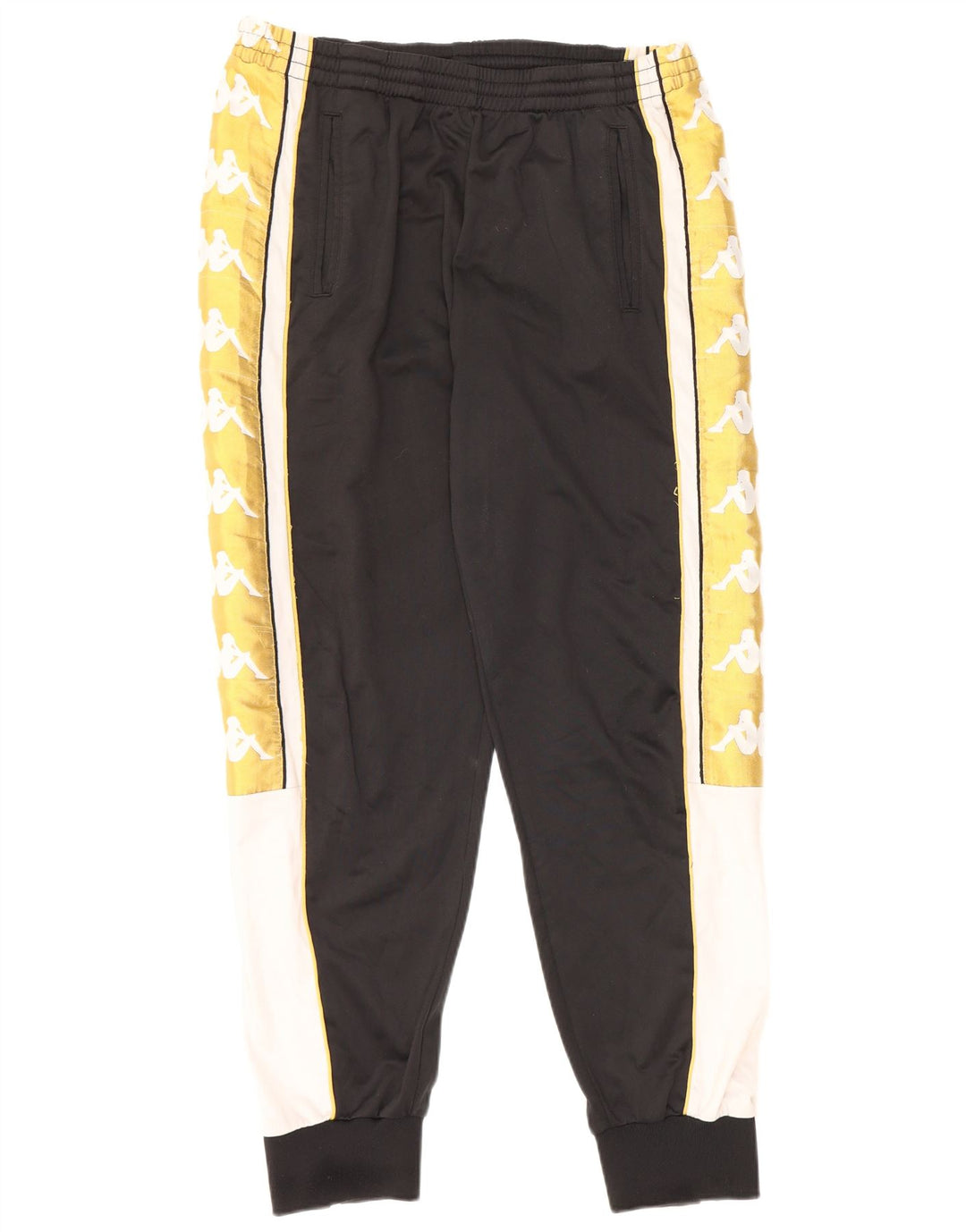 Pantaloni de trening grafic pentru bărbați KAPPA Pantaloni de jogging, mari, negru, bloc de culoare