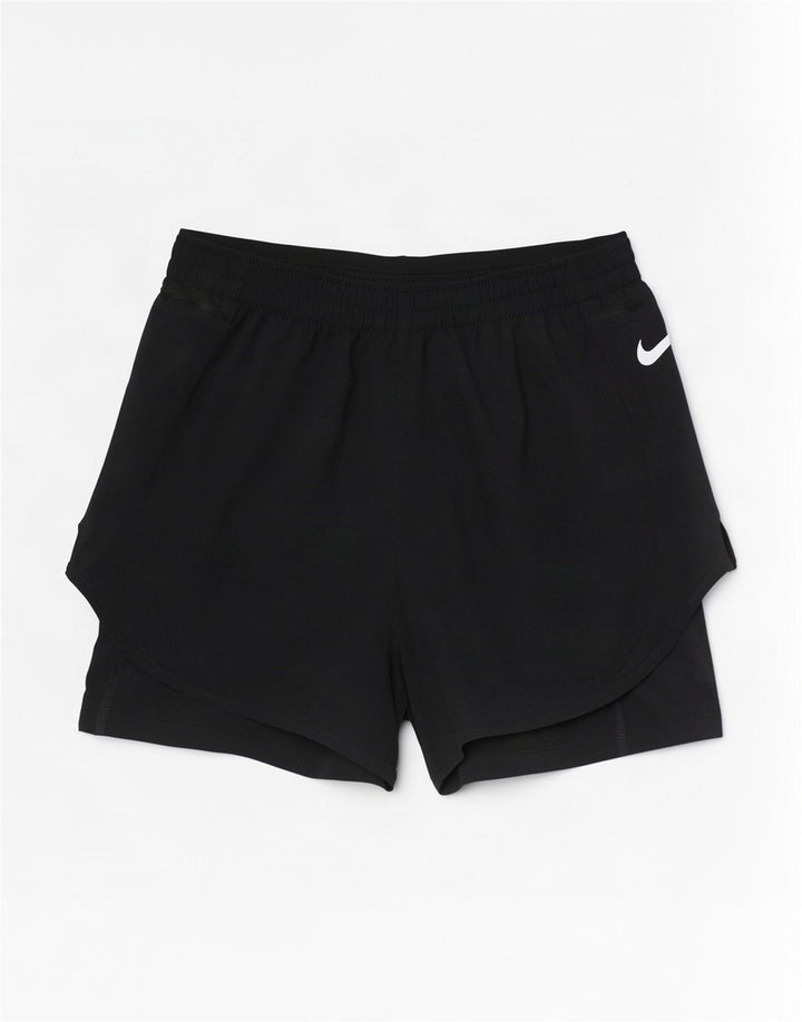 Pantaloni scurți sport Nike Dri Fit pentru femei UK 12 Poliester mediu negru