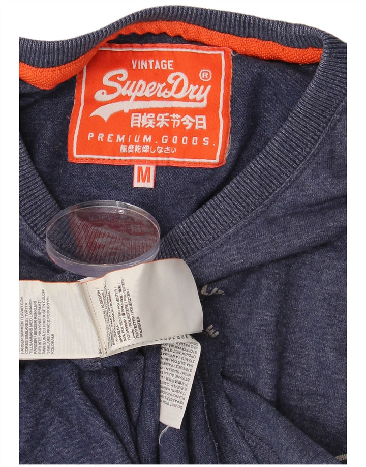 SUPERDRY tricou grafic pentru bărbați Top mediu din bumbac bleumarin