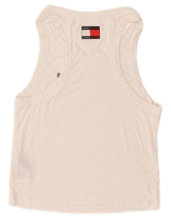 Top cu vestă crop pentru femei Tommy Hilfiger UK 12 Medium White Modal