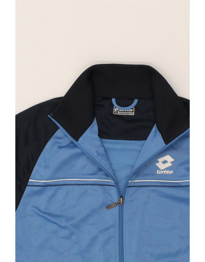 LOTTO Womens Tracksuit Top Jacket UK 16 Large Blue Colourblock Polyester Vintage Lotto and Second-Hand Lotto from Messina Hembry 