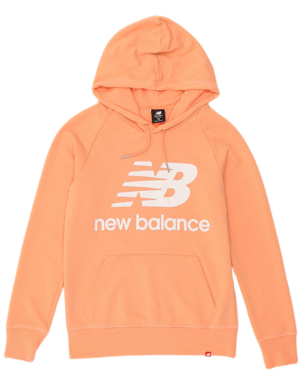Pulover cu glugă grafic New Balance pentru femei UK 6 XS Portocaliu