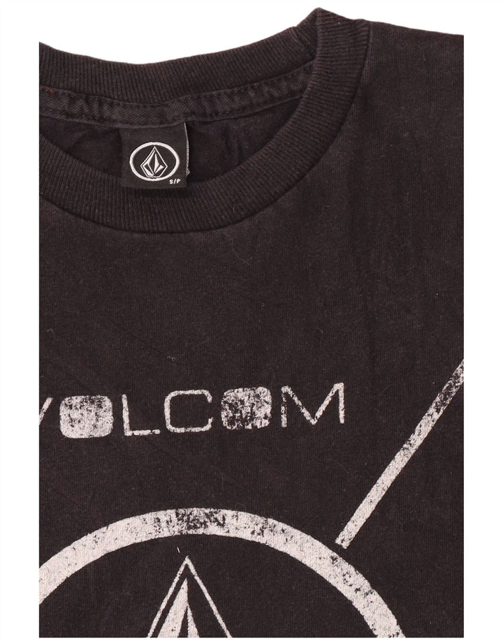 Tricou grafic pentru bărbați Volcom Top mic, negru, bumbac