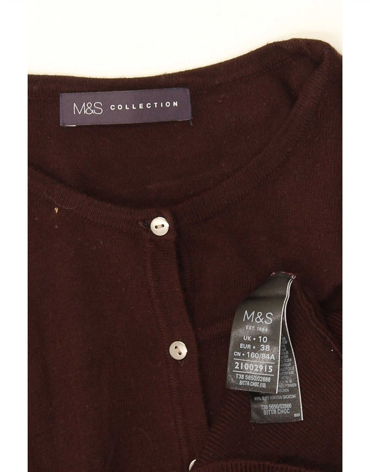 Pulover cardigan pentru femei Marks & Spencer UK 10 mic maro viscoză