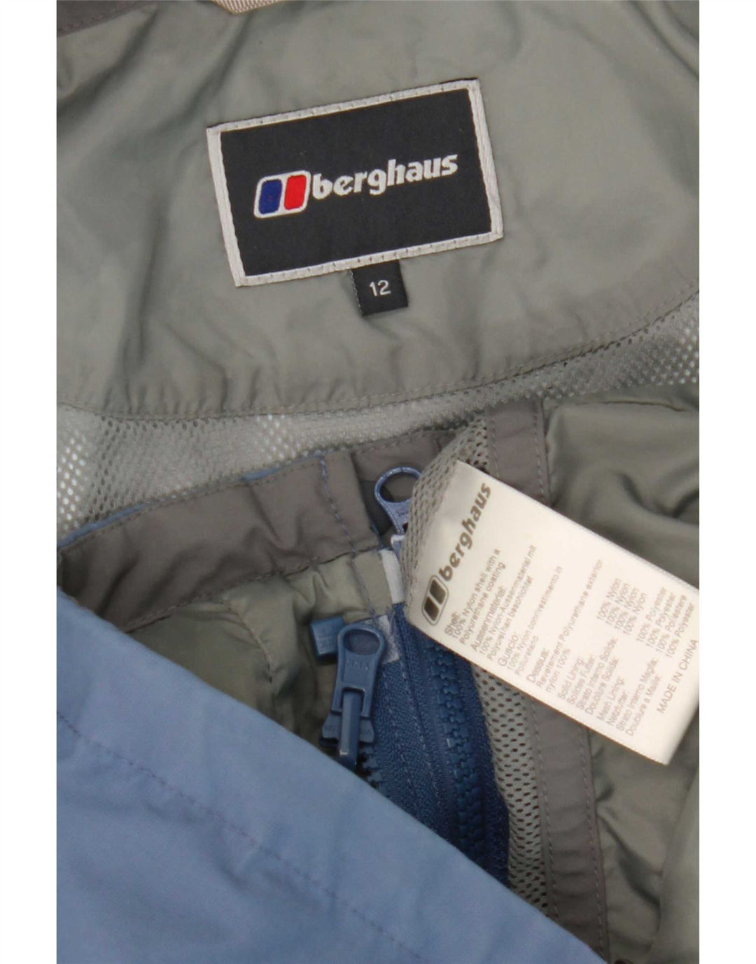 Jachetă de ploaie cu glugă pentru femei Berghaus UK 12, nailon albastru mediu