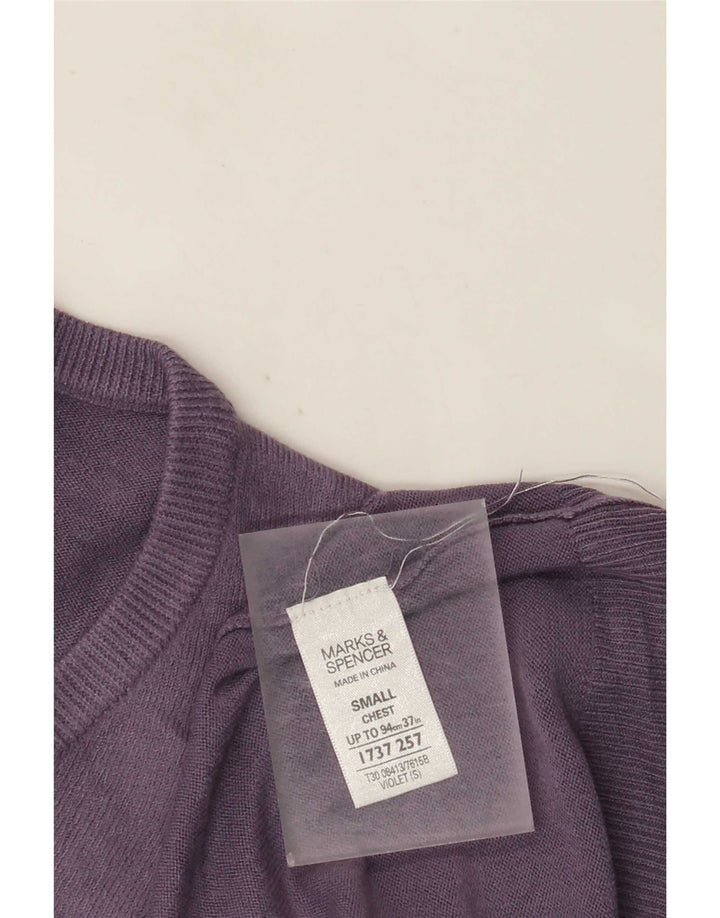 Marks & Spencer Pulover cu decolteu în V Blue Harbour pentru bărbați, violet mic