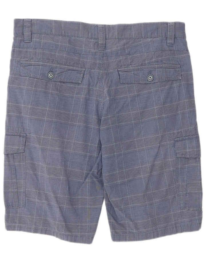 Pantaloni scurți cargo pentru bărbați Blue Side IT 52 XL W36 Blue Check Bumbac