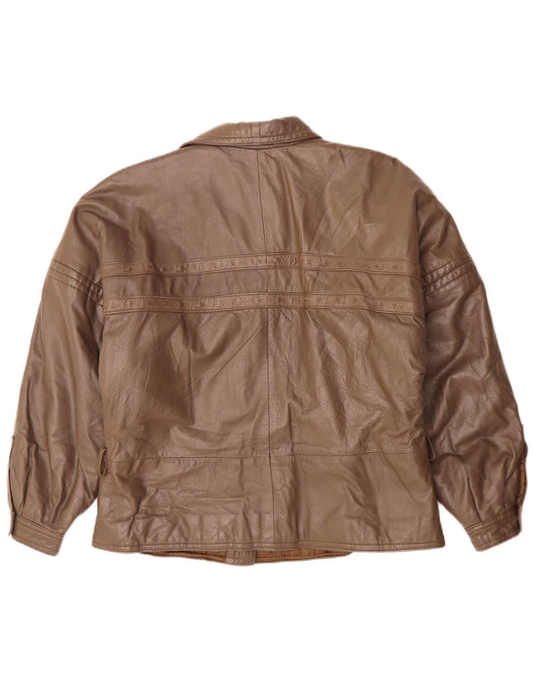 Jachetă de piele pentru femei VINTAGE UK 18 XL maro