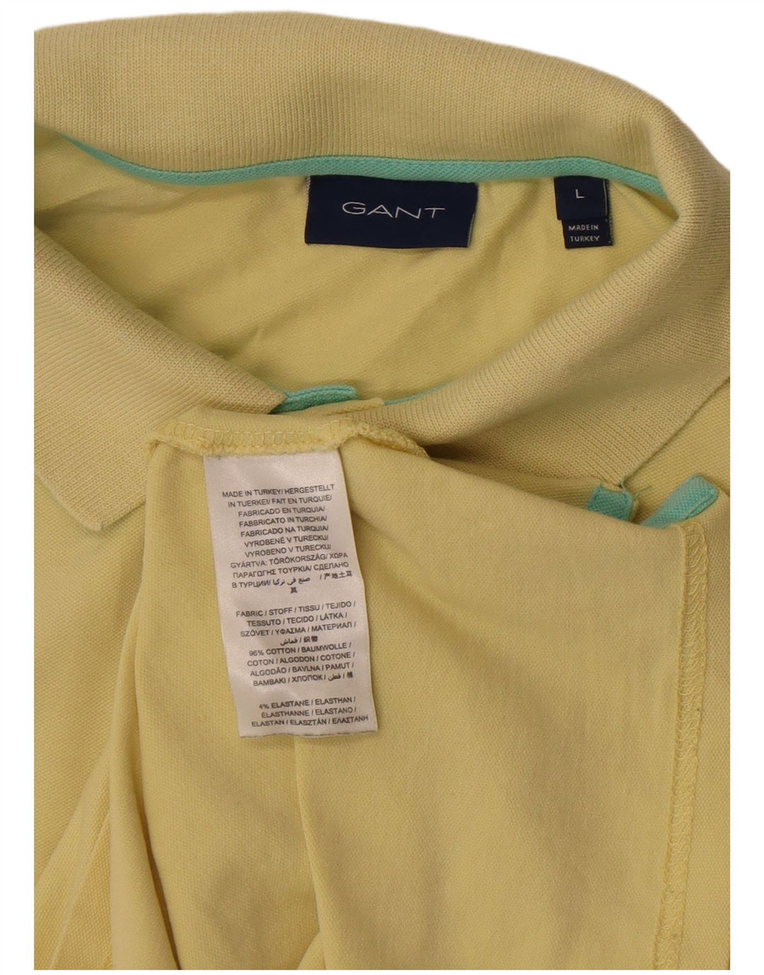 Tricou polo pentru bărbați GANT, bumbac galben mare