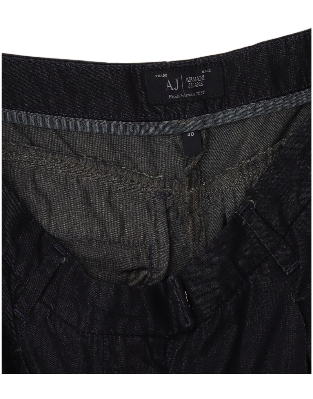 Blugi drepti pentru femei Armani IT 40 Small W30 L25 Bleumarin