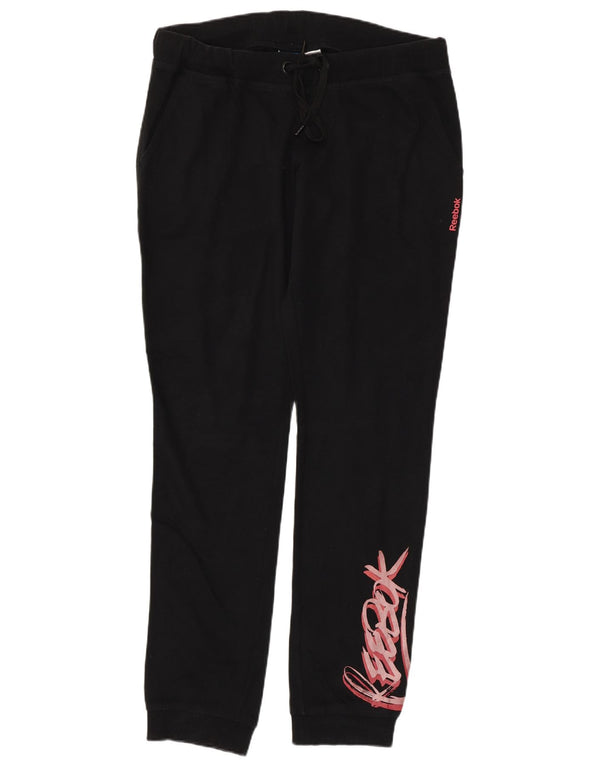 Pantaloni de trening grafic pentru femei Reebok Pantaloni de jogging UK 12/14 Medium Black