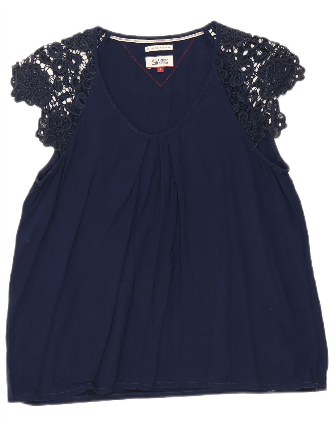 Bluză pentru femei Tommy Hilfiger Top UK 10 Small Bleumarin Viscoză