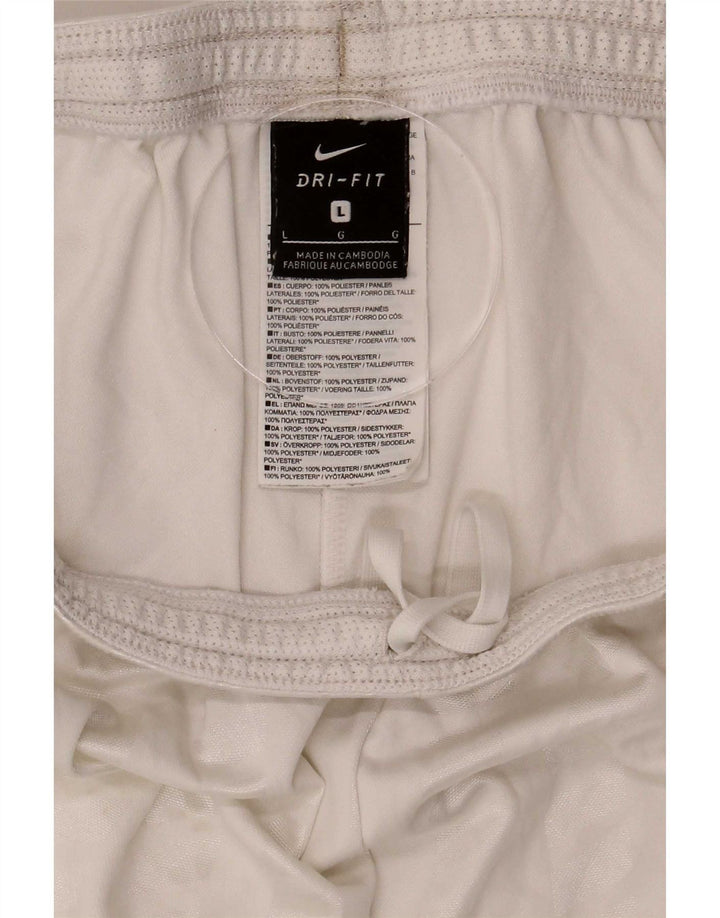 Pantaloni scurți sport Nike Dri Fit pentru bărbați, mari, alb, din poliester