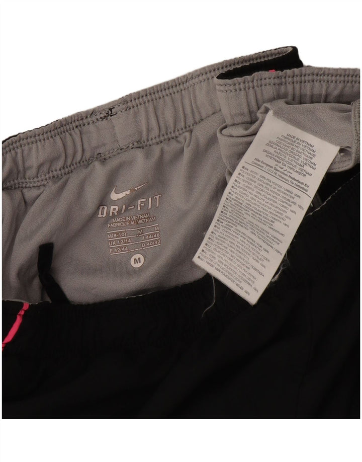 Pantaloni scurți sport Nike Dri Fit pentru femei Marea Britanie 12/14 Poliester mediu negru