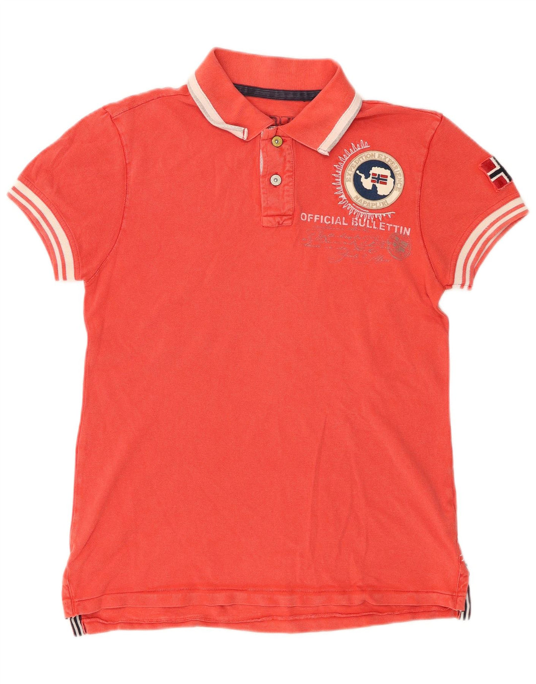 NAPAPIJRI Cămașă Polo Geographic Graphic Bumbac Roșu Mic