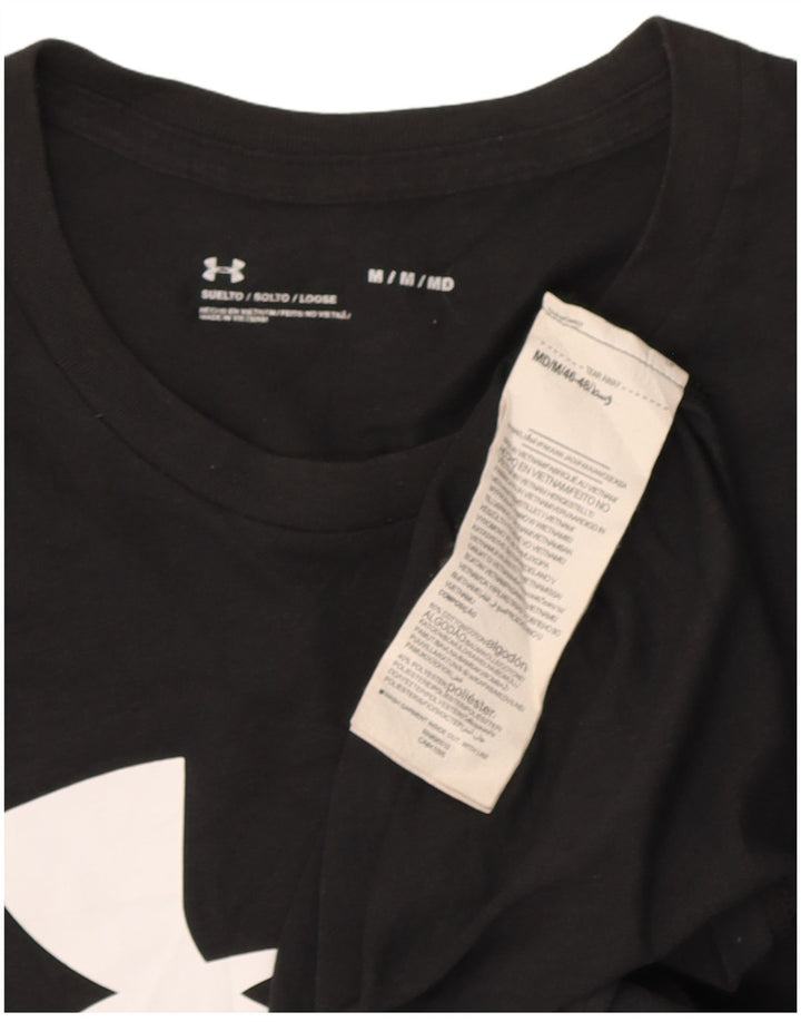 Tricou grafic Under Armour pentru bărbați Top mediu din bumbac negru