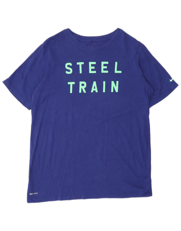 Tricou cu grafic Nike pentru femei Athletic Cut Top UK 18 XL Bumbac albastru