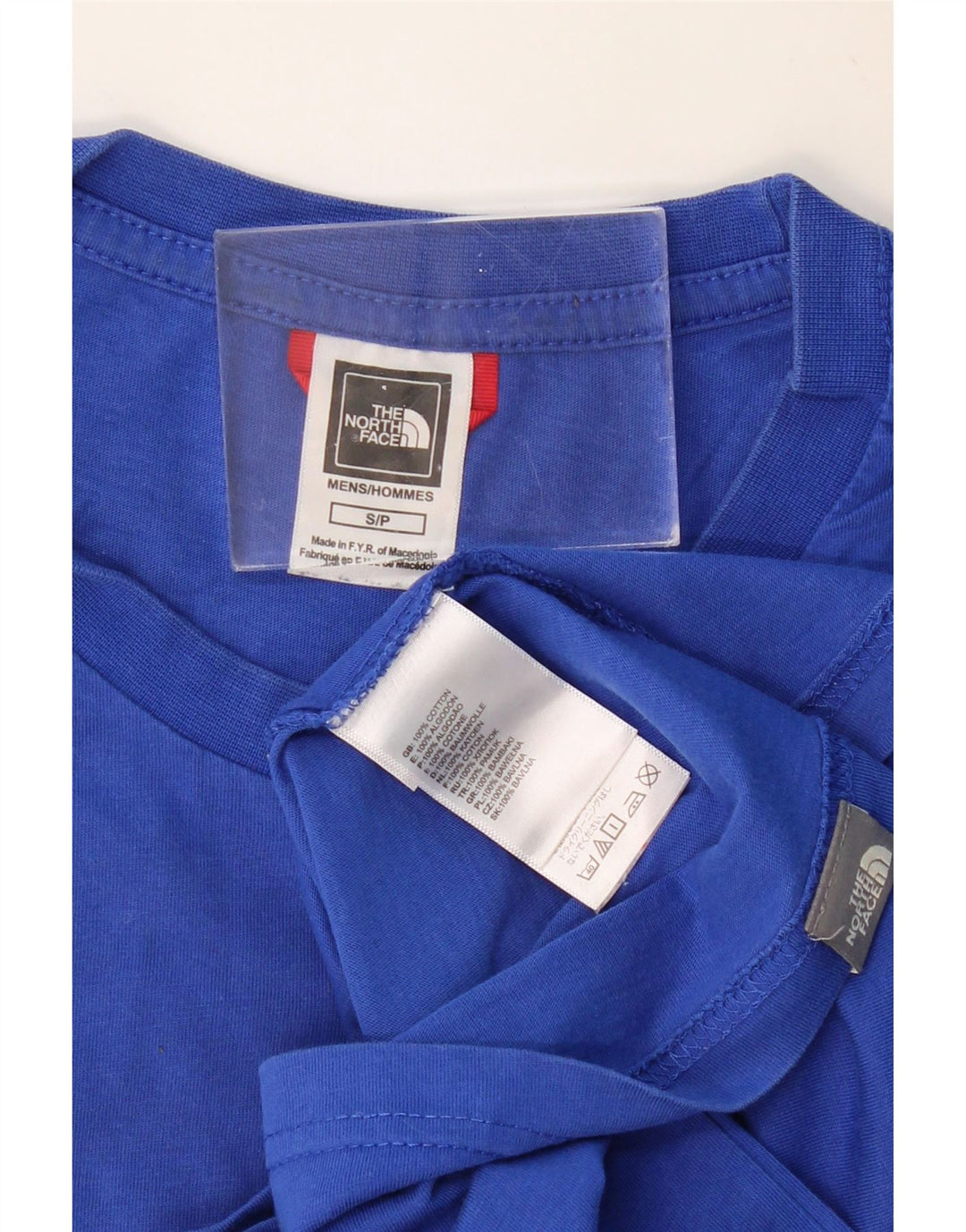 Top grafic pentru bărbați cu mânecă lungă din bumbac albastru mic THE NORTH FACE