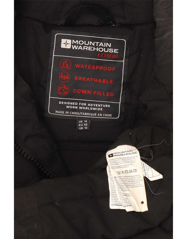 Manton căptușit cu glugă pentru femei Mountain Warehouse UK 14 Poliester negru mare
