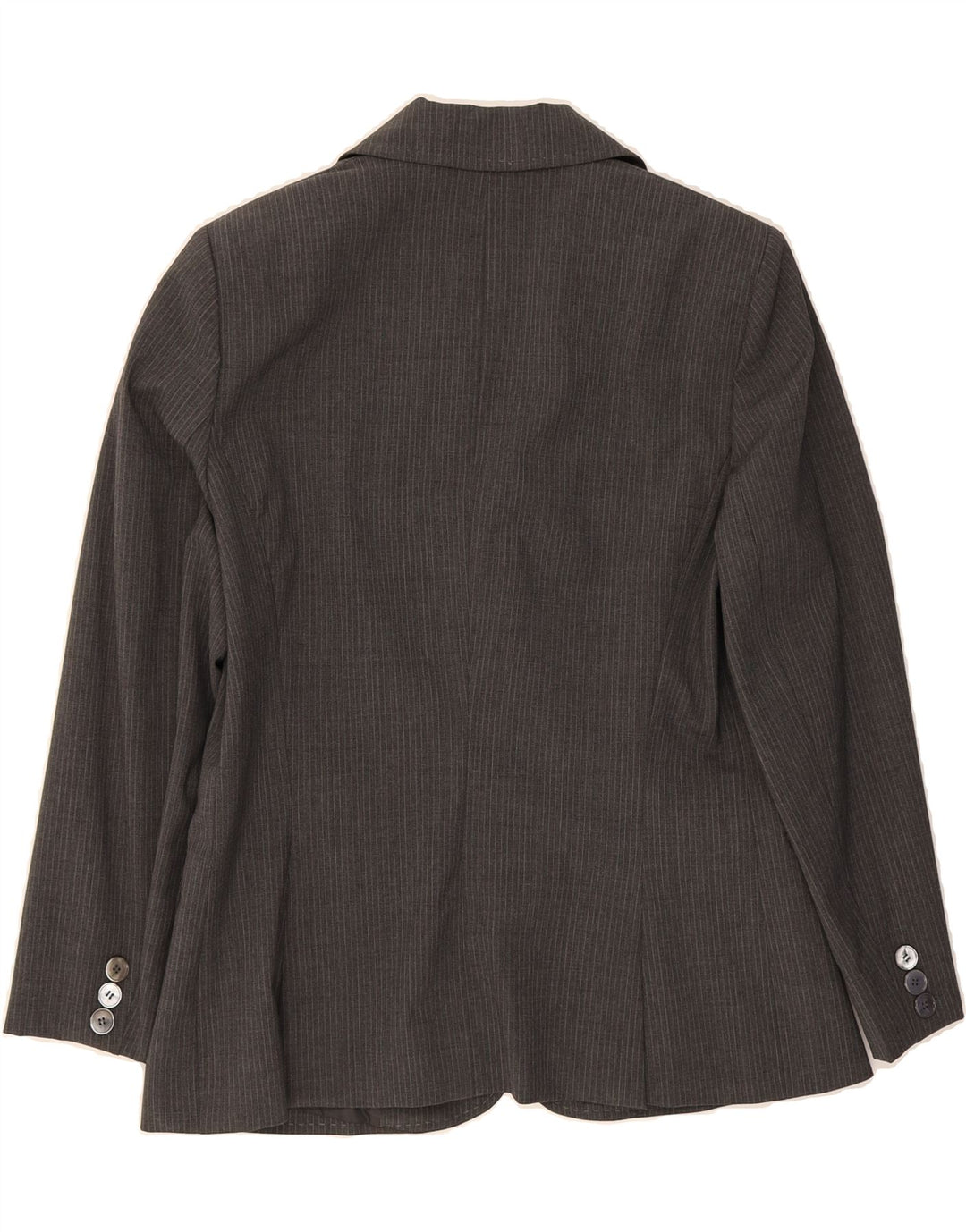 LUISA SPAGNOLI Womens 2 Button Blazer Jacket IT 46 Large Grey Pinstripe Vintage Luisa Spagnoli and Second-Hand Luisa Spagnoli from Messina Hembry 
