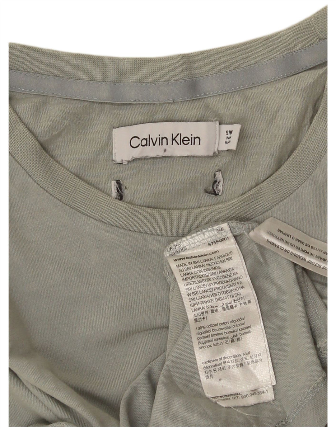 CALVIN KLEIN Tricou Bărbați Top Mic Gri Bumbac
