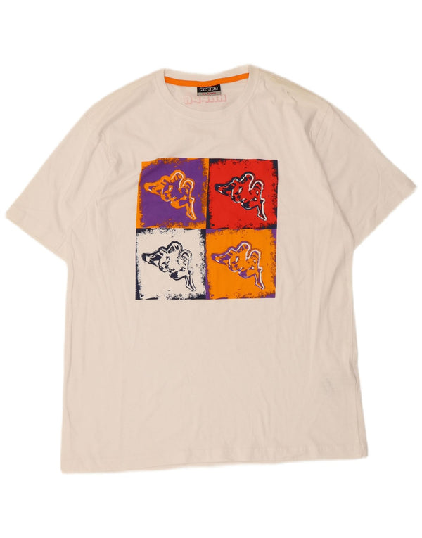 Tricou grafic Kappa pentru femei, UK 18 XL, bumbac alb