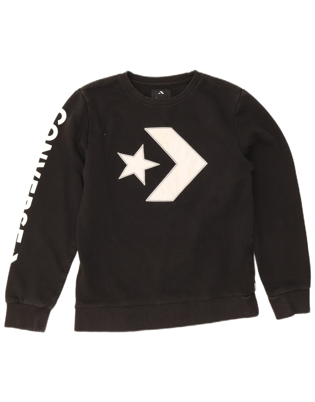 Pulover grafic pentru băieți Converse 13-14 ani XL negru