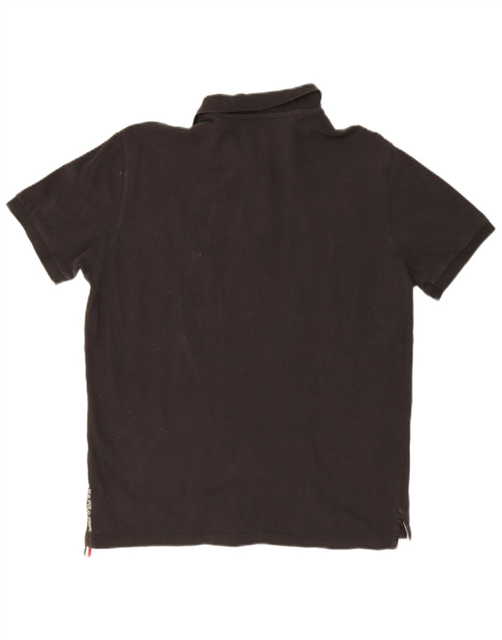 U.S. Polo Assn. Tricou polo pentru bărbați mare negru