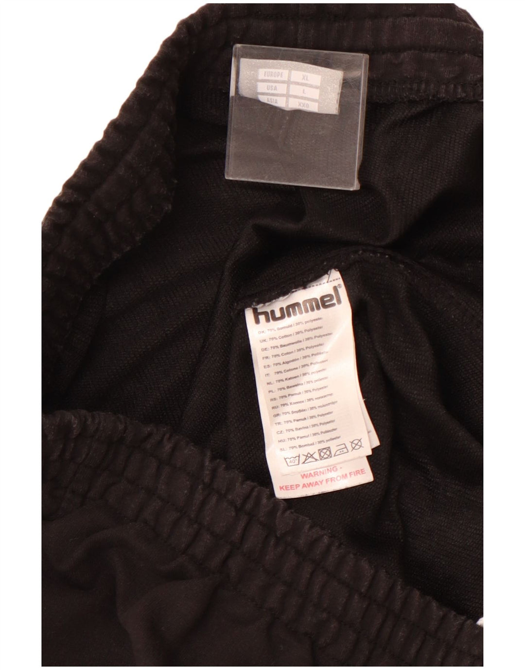 Pantaloni de trening grafic pentru bărbați HUMMEL Pantaloni de jogging mari, negru, bumbac