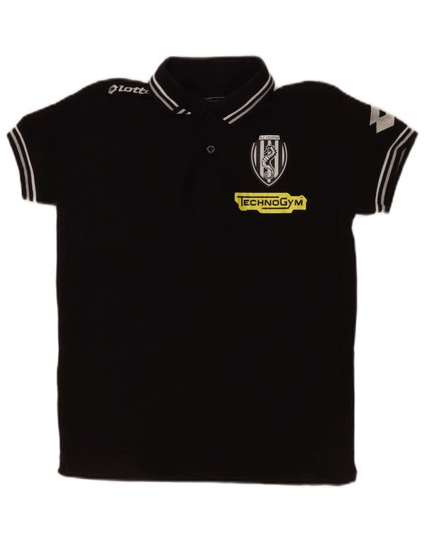 Tricou polo grafic Lotto Boys A.C. Cesena 11-12 ani bumbac negru mediu
