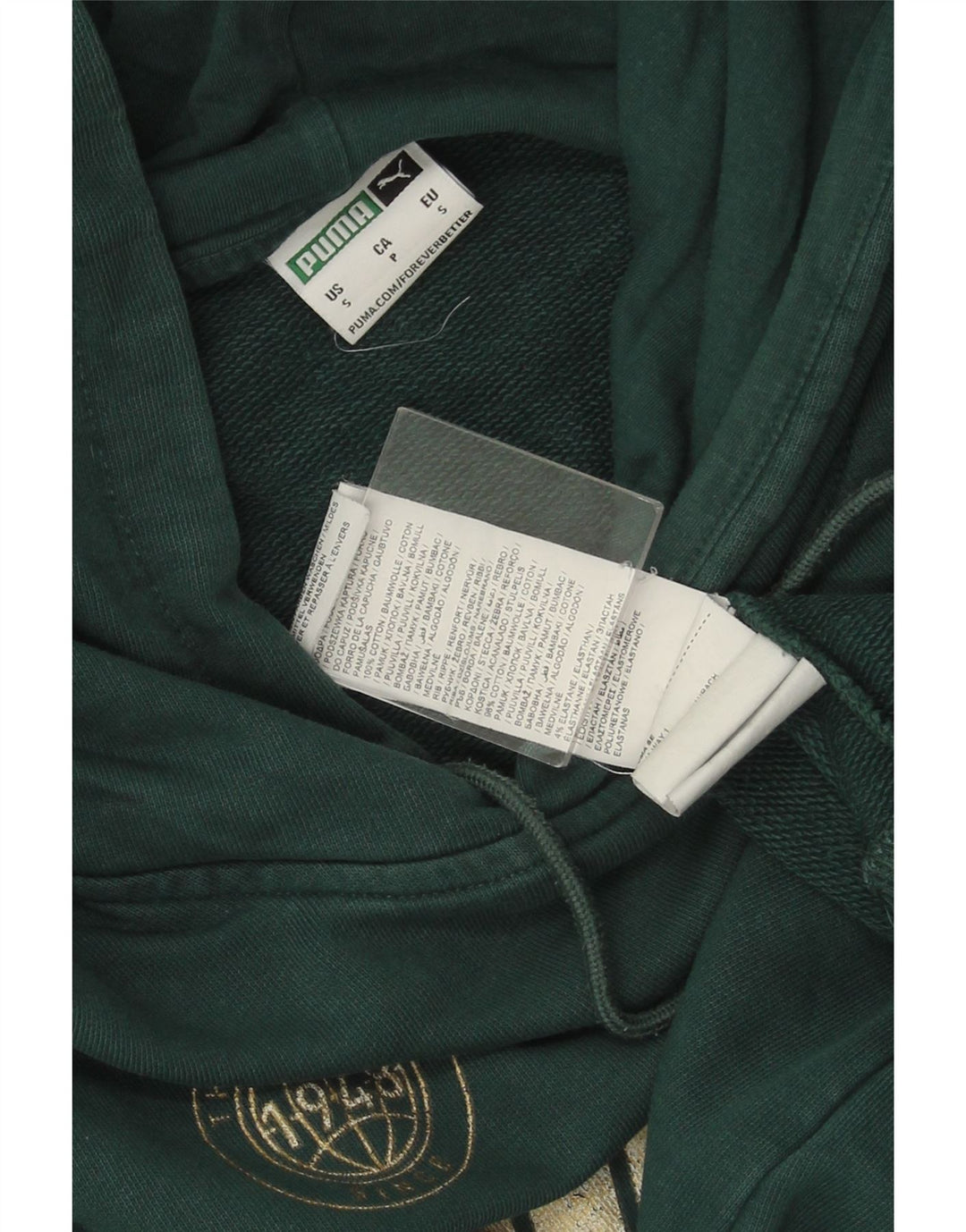 Pulover cu glugă grafic PUMA pentru bărbați, bumbac verde mic