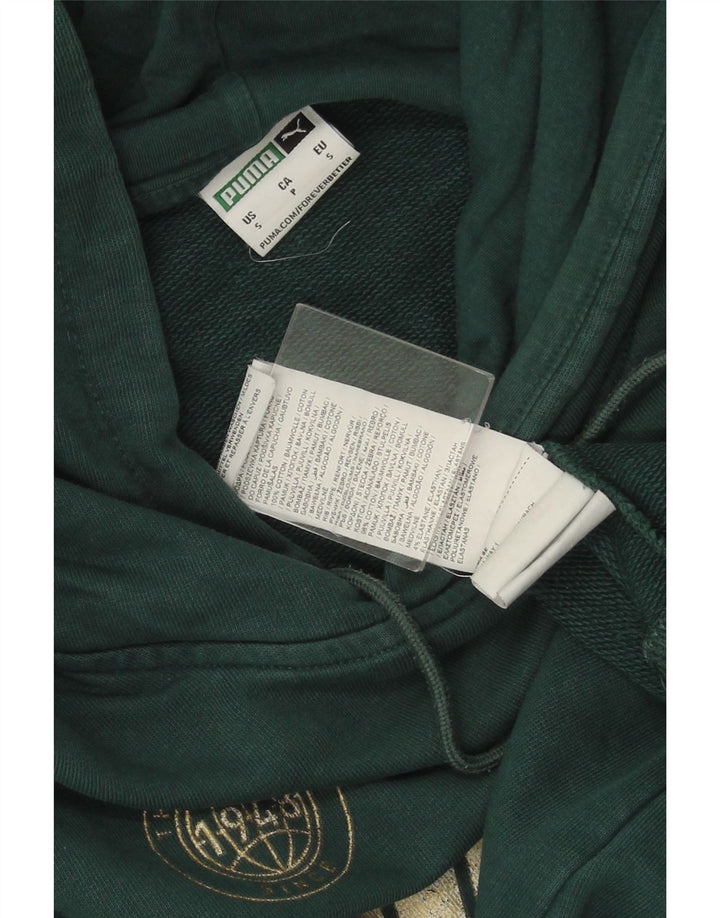 Pulover cu glugă grafic PUMA pentru bărbați, bumbac verde mic