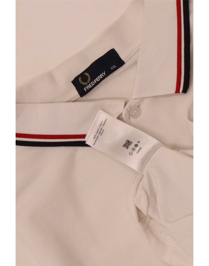 Cămașă polo Fred Perry pentru bărbați, bumbac cu dungi albe 2XL