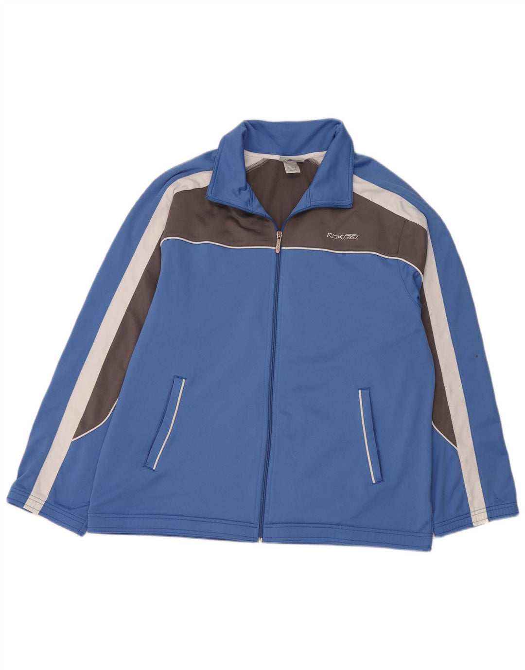 Jachetă de trening Reebok pentru bărbați, cu formă regulată, XL, poliester color bloc, albastru