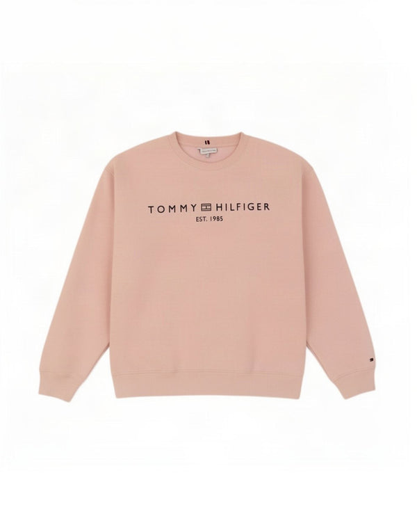 Pulover cu grafic pentru femei Tommy Hilfiger, UK 18 XL, bumbac roz