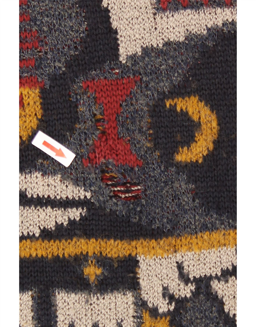 Pulover vintage pentru bărbați cu gâtul turnat, mare, multicolor, geometric