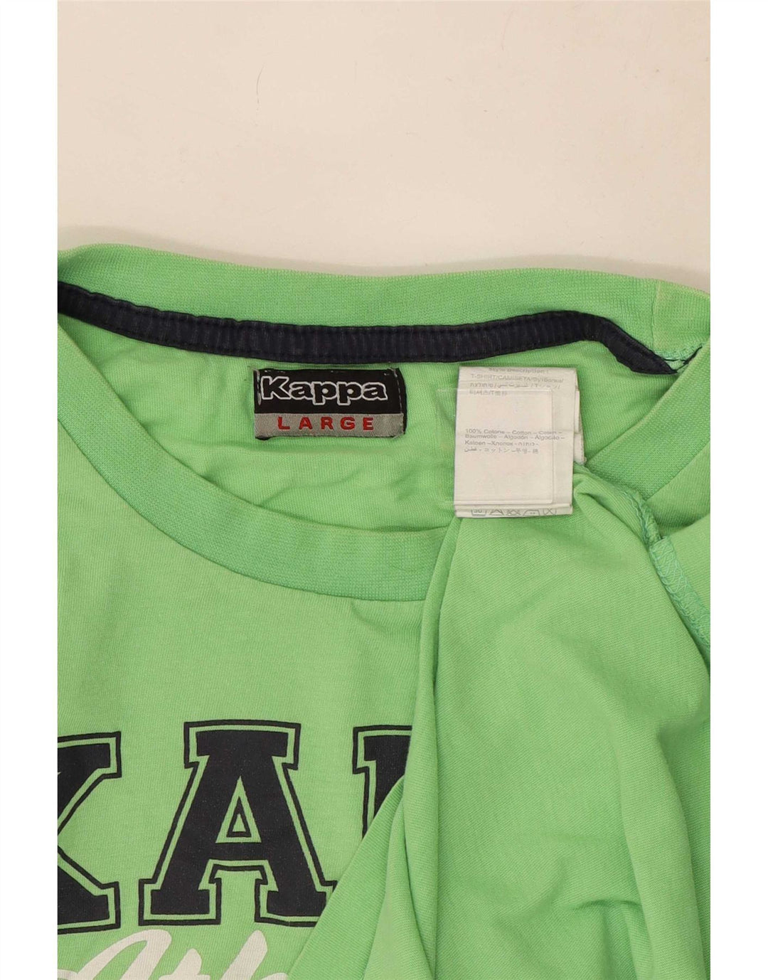 Tricou grafic pentru bărbați Kappa Top mare din bumbac verde