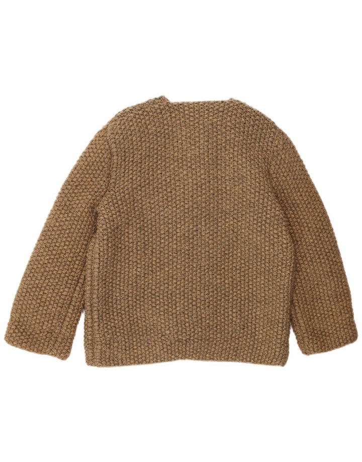 Jachetă vintage pentru femei din tricot, UK 12, maro mediu