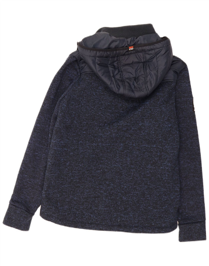 Jachetă căptușită cu glugă Superdry pentru bărbați UK 40, mare, albastru marin, poliester cu pături