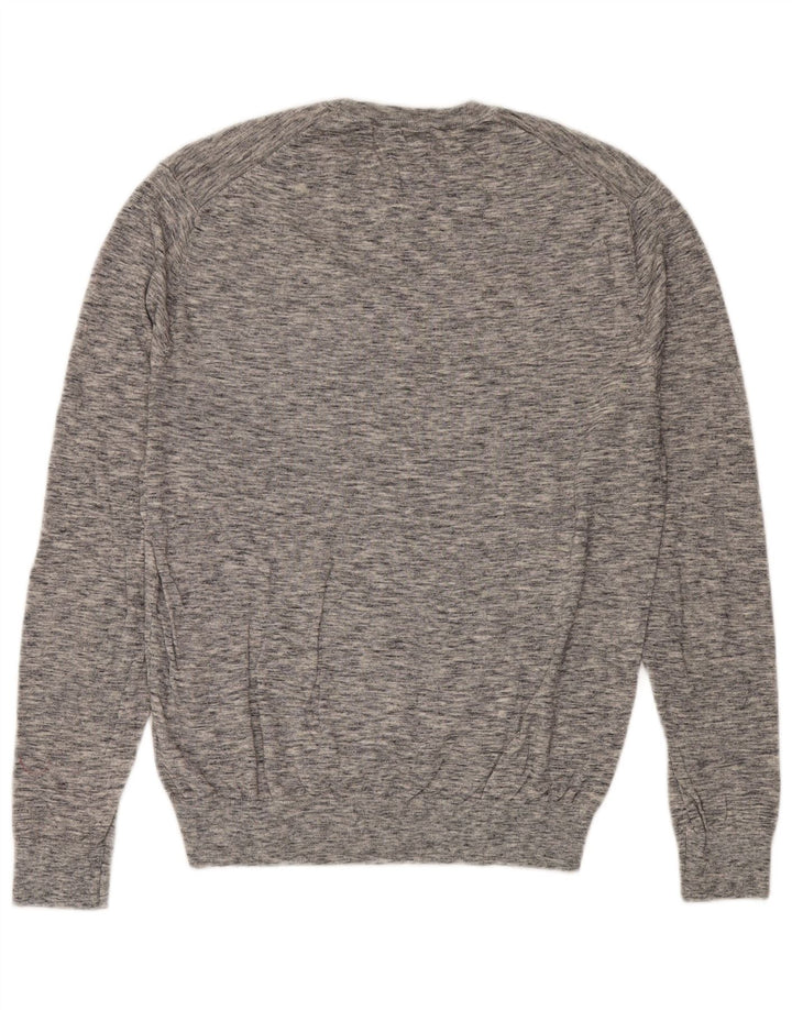 Pulover Jack Wills pentru bărbați, cu gât roșu, bumbac cu pete mare, gri
