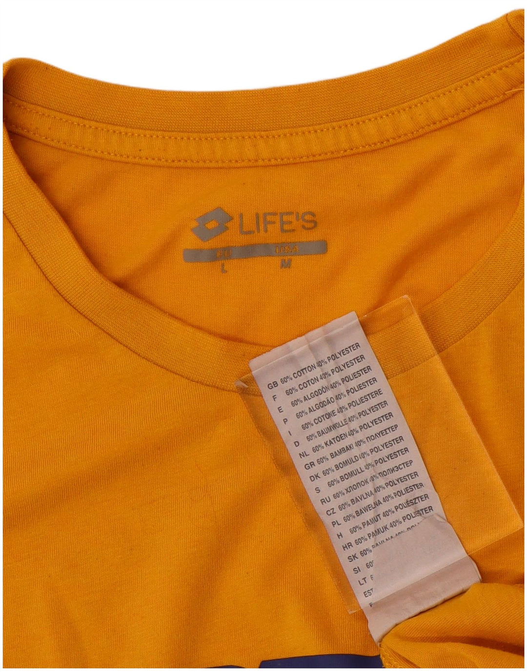 Tricou grafic pentru bărbați Lotto Top din bumbac galben mediu