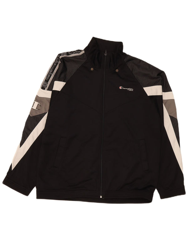 Jachetă de top pentru trening grafic pentru bărbați Champion XL, negru, bloc de culoare