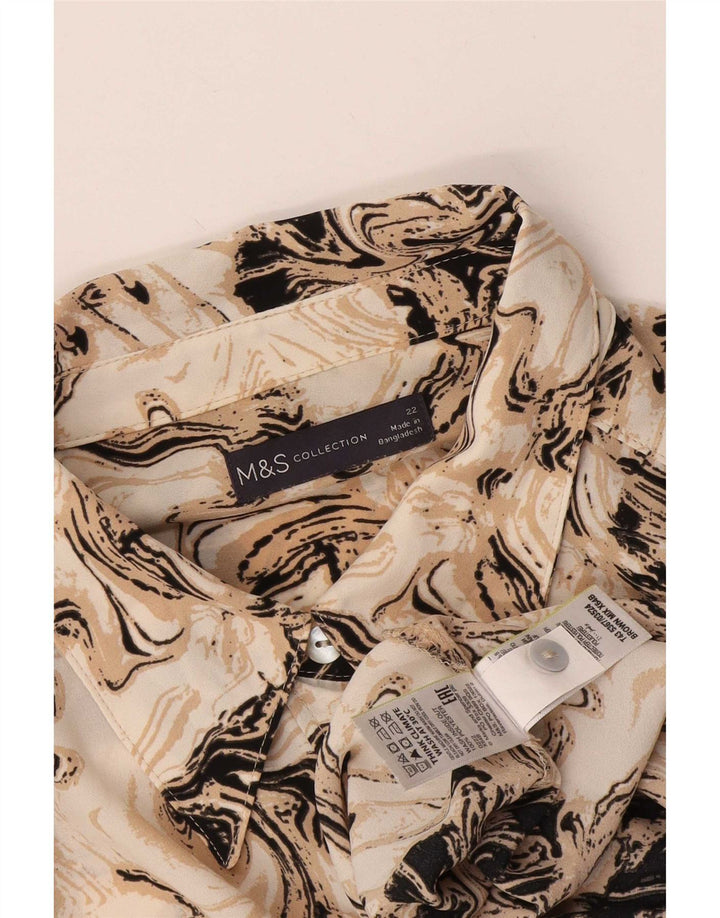 Bluză cămașă pentru femei cu model abstract Marks & Spencer UK 22 3XL maro