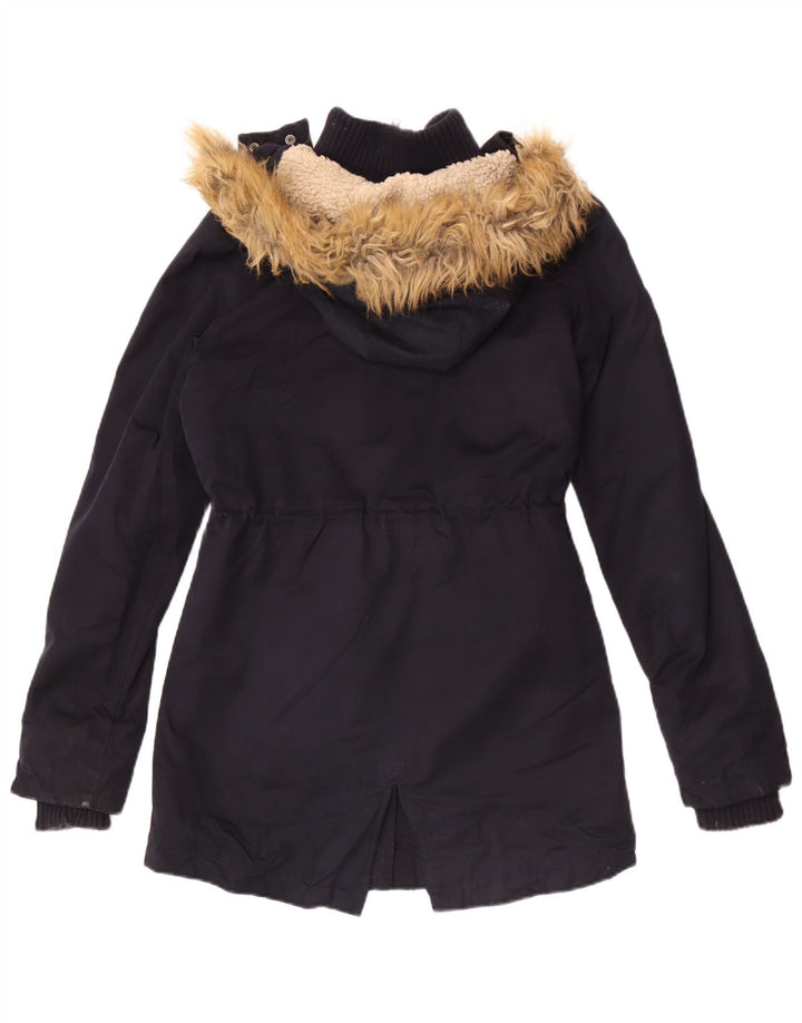 Jachetă parka cu glugă Superdry pentru femei UK 6 XS bleumarin poliester