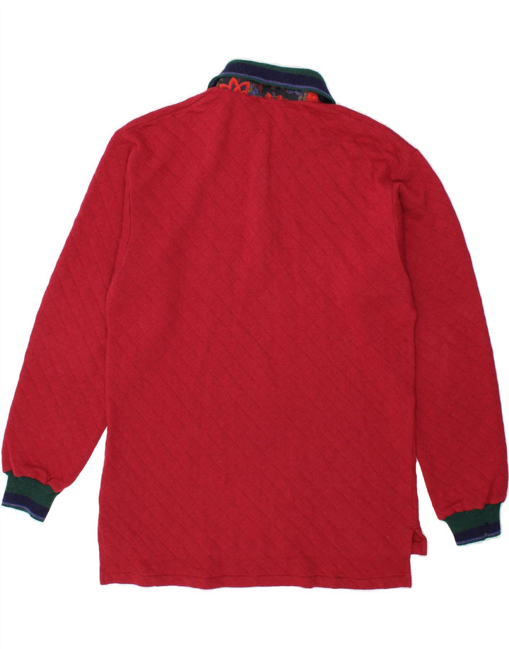 JOHNNY LAMBS Mens Polo Neck Jumper Sweater IT 50 Medium Red Argyle/Diamond Vintage Johnny Lambs and Second-Hand Johnny Lambs from Messina Hembry 