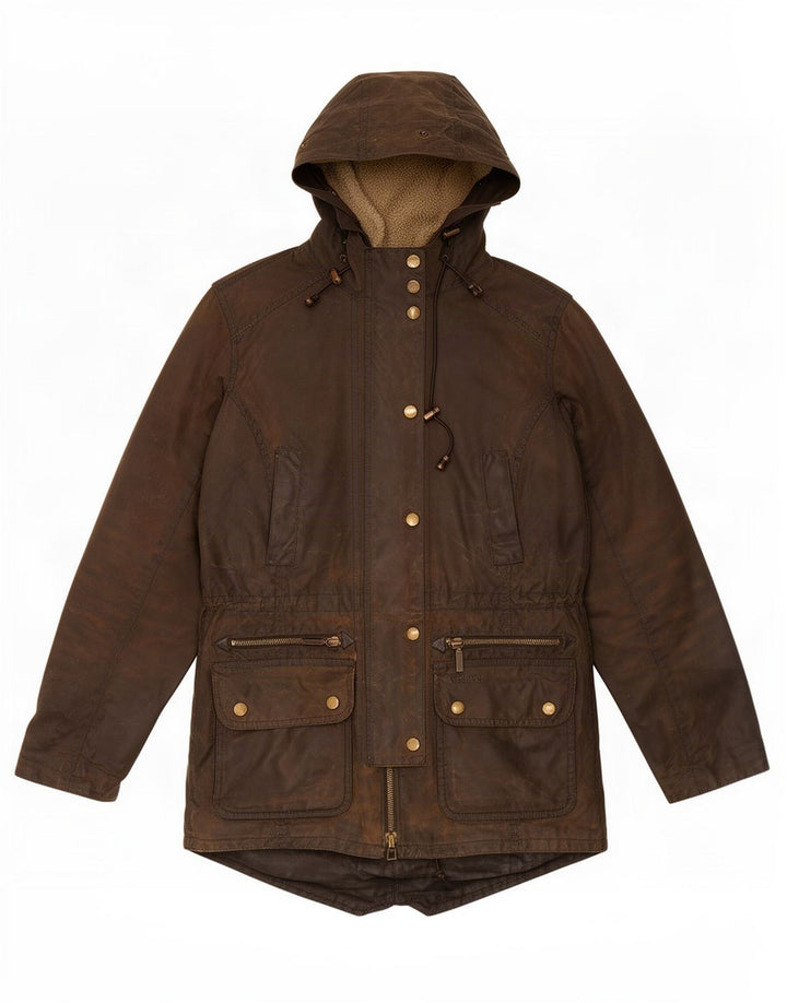 Jachetă pentru femei Barbour, din bumbac cerat, cu glugă, UK 8, Kaki