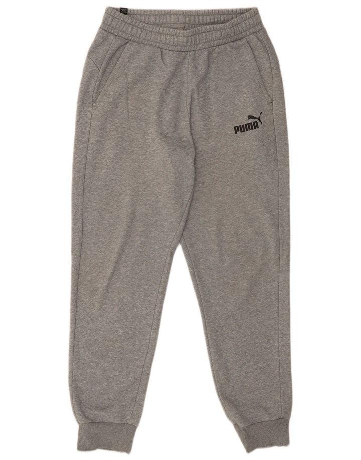 Pantaloni de trening Puma pentru bărbați Joggeri din bumbac cu pete gri medii