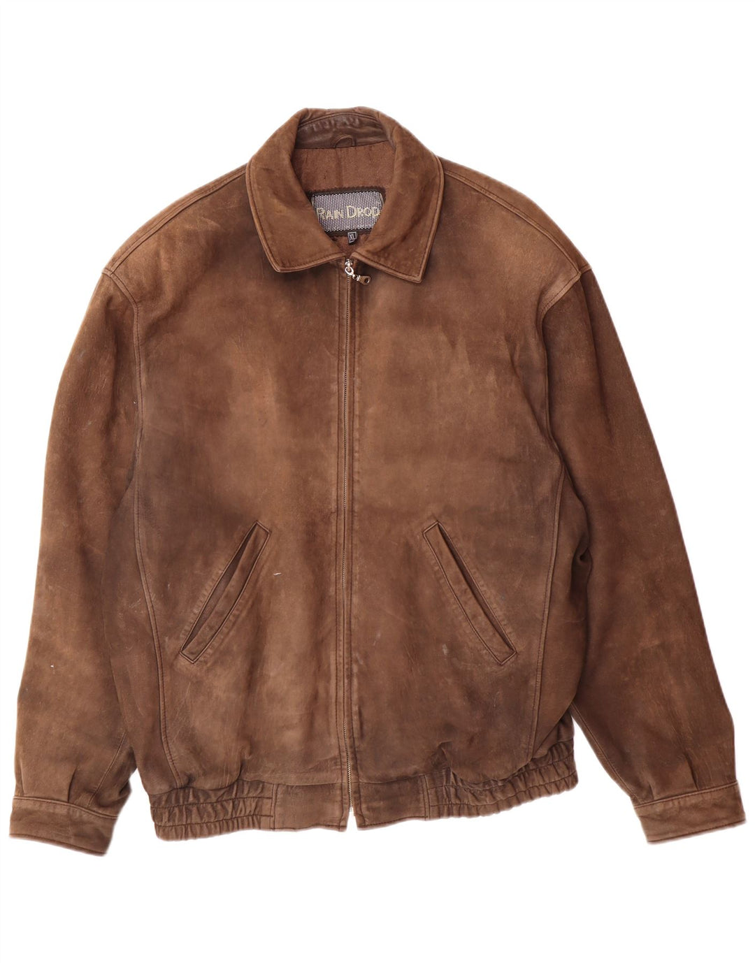 Jachetă din piele vintage pentru bărbați UK 42 XL din piele maro